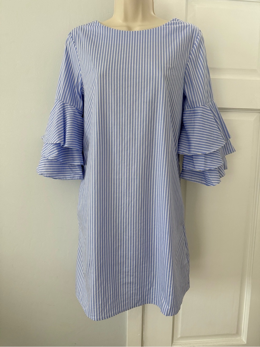 Zara Light Blue & White Striped Shirt